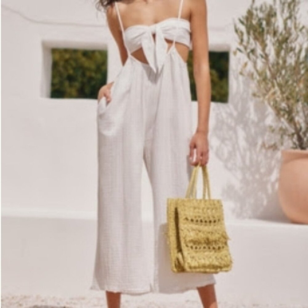 NWT Anthropologie jumpsuit + bandeau top set